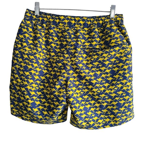 TOM & TEDDY Gold and Blue Jumping Kangaroo UPF50+ Swim Shorts Men's Size Small - Picture 2 of 12